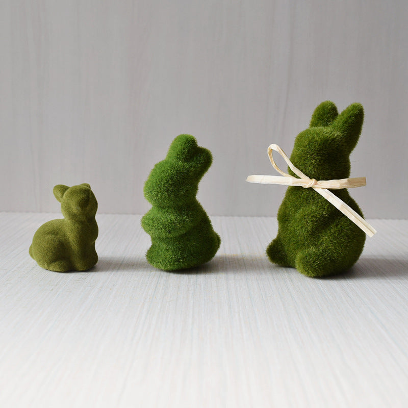 Hot-Selling Imitation Moss Bunny Ornaments 🐰🌿 – Cute Spring & Easter Decor 🌸🌷