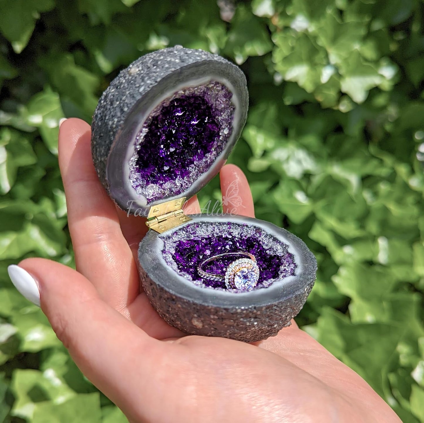 🏆LAST DAY SALE 50% OFF-Crystal Geode Lucky Ring Box!