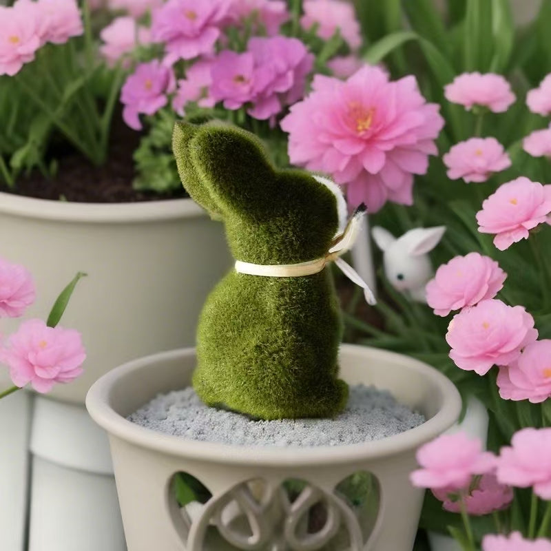 Hot-Selling Imitation Moss Bunny Ornaments 🐰🌿 – Cute Spring & Easter Decor 🌸🌷