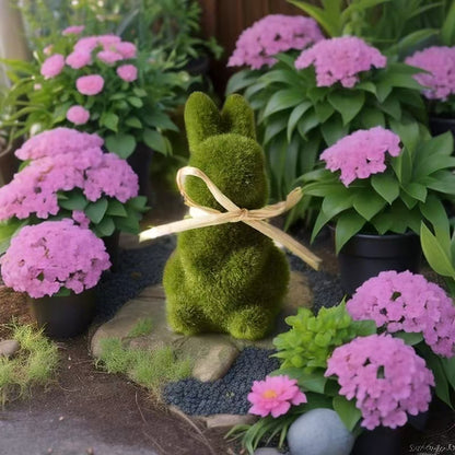 Hot-Selling Imitation Moss Bunny Ornaments 🐰🌿 – Cute Spring & Easter Decor 🌸🌷